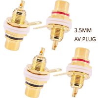 RCA Female Socket Zinc Alloy Gold Plating Jack Connector 3.5mm