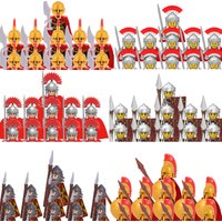 Middle Ages Roman Empire Spartan Crusader Mini Medieval Soldier Figures Model Building Blocks Bricks Toys Gift For Children