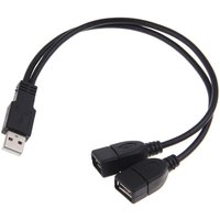1/2/3/4/5/6pcs High Quality USB 2.0 Cable USB Double Splitter Adapter Cable One To Two Female To USB 2 Male Charging Data Cable