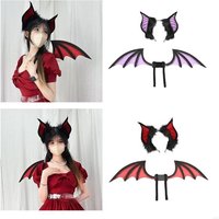 49MF Bat Ears Wing Headbands Fashionable Gothicism Headpiece Role Playing Headgear for Stylish Women and Party Enthusiasts