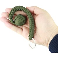 Paracord Keychain Self Defense Monkey Fist Steel Ball Safety Protect Lanyard Cord Rope Key Ring Outdoor Emergency Survival Tools