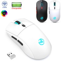 Rechargeable 2.4G USB Wireless Mouse Adjustable 3600dpi 7 Colors RGB Comfortable Mice for Home Office Laptop Computer Gamer