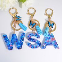 Unique Tassel Key Chain Small Occupation For Gifts Light Weight Alphabet Key Chain Letter Keychains