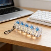 1/2/3/4/5 Keys Mechanical Keyboard Axis Tester Keychain Stress Relief Clicker Keyboard Pass The Time Tool For Relax Pendant Gift