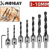 Countersink Drill Bit Set Reamer Woodworking Chamfer Counterbore Pliot Hole Cutter Screw Hole Drill 4/5/6/7/8/10mm HSS Hole Dril