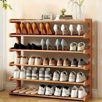 TOYVIAN Bamboo Shoe Rack for Space Efficiency, Multi-Level Standalone Organizer, Available in 4/5/6 Tiers, Easy Assembly, Sturdy