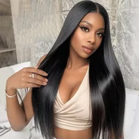 Hd Lace Frontal Wig 13x4 Lace Front Wig Human Hair 30 Inch Bone Straight Transparent 4x4 Human Hair Wigs Ready to Wear
