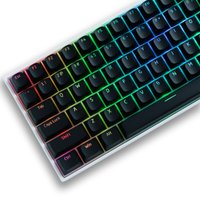 XVX Horizon Line Pudding Keycaps Shine Through PBT Key Cap Set for Mechanical Keyboard Black and White 117 Keys Keycaps