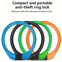 1pc Heavy Duty Anti Theft Bicycle Chain Cable Lock 16inch Resettable Combination Security Lock for Bikes