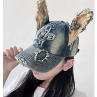 Personality Doberman Ears Baseball Cap Women Men Hat Streetwear Gorras Mujer Cotton Designer Denim Hats Hip Hop Snapback Caps