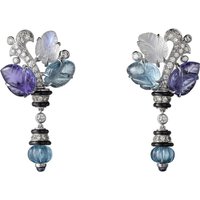 CAMEO Vintage Style Purple Blue Gradient Floral Dangle Earrings S925 Silver Gold Plated Synthetic Gemstone Women's Jewelry Gift
