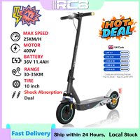 RCB 10" Electric Scooter Adult R19, 30-35 Km Range, Max Speed 25 km/h and 150kg Load, 3 Speed Settings, App Control E Scooter