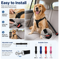Pet Dog Cat Car Seat Dog Car Seat Belt Safety Protector Travel Pets Accessories Dog Leash Collar Breakaway Solid Car Harness