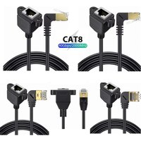 Superfine Cat8 Ethernet Extension Cable with Panel Mount Screw RJ45 40Gbps Cat 8 Male To Female RJ 45 Ethernet Network RJ45 Cord