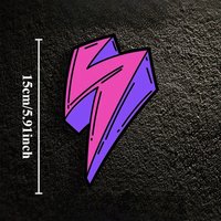 1PC 15cm Pink Purple Lightning Bolt Waterproof Vinyl Sticker For Car Motorcycle Helmet Decor