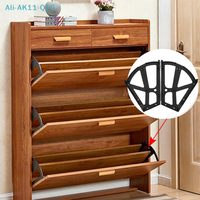 NEW 2PCS Shoe Cabinet Hinges Steel Shoe Rack Shelf Flip Rack Hardware Frame Shoe Rack Hinges Durable