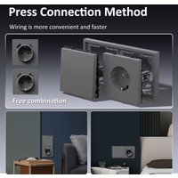 BSEED Socket Module 20W USB Phone Charge Socket Parts Waterproof Cover Socket Insert Plastic Free Combination E Series Grey Part