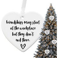 Ceramic Christmas Ornament Friendship Ornament Heart Shaped Ceramic Pendant Christmas Tree Heart Embellishments Pendant Smooth
