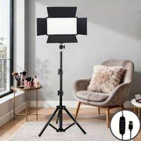 LED video photography atmosphere fill light 9-inch square 43 inch tripod USB power supply 3 light colors adjustable 4 leaf baffl