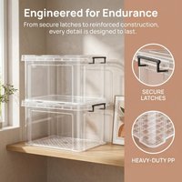 Durable Transparent Storage Bins With Lids Heavy-Duty See-Through Containers Pull Handles BPA-Free Plastic Organizer Home Office