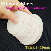 High-temperature Resistant White Silicone Sheet Round Gasket Single-sided Self-adhesive Silicone Rubber Pad Thick 1-10mm