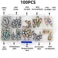 R134A Car A/C Core Valves Automotive Air Conditioning Assortment Kit 100Pcs/box