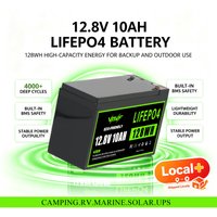Akumulator LiFePO4 12V 10000mAh z bezpiecznym systemem BMS, magazyn w Europie, dostawa lokalna + do generatora solarnego, kampera, przyczepy kempingowej, łodzi, systemu monitoringu, alarmu, taśmy LED,