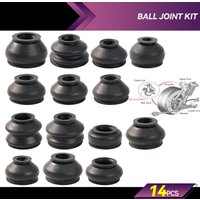 14x Universal Multipack Rubber Ball Joint Boot Dust Covers Caps Tie Rods Linkages Ends Replacement Kit Protector Car Accessories