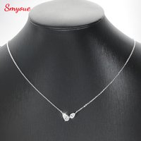 Smyoue Pear Cut All Moissanite Necklace for Women 2 Gems Lab Diamond Female Pendant 100% 925 Sterling Silver Jewelry Wholesale