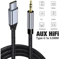 USB Type C to 3.5mm Jack AUX Audio Cable Adapter HiFi Sound Converter for Xiaomi Huawei Oneplus Headset Speaker Universal Use