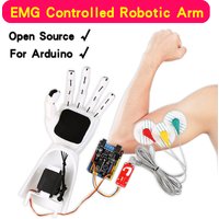 EMG Controlled Robotic Arm For Arduino EMG Sensor Diy Kit School Science STEM Education Physics Teaching