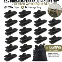 21Pcs Heavy Duty Tarp Clips Lock Grip Tent Clamps Canvas Fasteners for Camping Awnings Pool Covers Car Bungee Cord Tightening