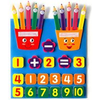 11.8*11.3 In Kid Montessori Pencil Shape Toys Felt Finger Numbers Math Toy Children Counting Early Learning for Toddlers Intelli