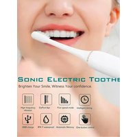 Adult Sonic Electric Toothbrush IPX7 Waterproof with DuPont Brush Head USB Rechargeable High-Frequency Cleaning 6 Modes