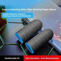 Sweatproof Gaming Finger Sleeves Anti-Slip Touch Screen Breathable Fingertip Gloves for PUBG Mobile Call of Duty