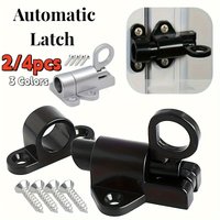 2/4Pcs Aluminum Alloy Spring Door Bolt Lock,Automatic & Self-closing Security,Durable Bounce Mechanism with Safety Pull Ring