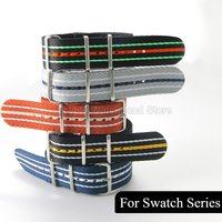 For SWATCH×BLANCPAIN Nylon Watch Strap Needle Buckle 20 22mm Scratch-resistant Easy To Wipe Clean Ideal for Outdoor Hikes