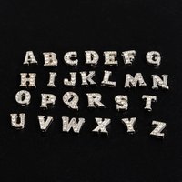 26Pcs Cute Crystal A-Z 26 Initial Words Floating Charms Bulk Rhinestones Alphabet English Bedels For Junk Cases Jewelry Making