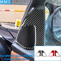 For BMW 3 Series E90 E92 M3 2005-2012 Front Door Speaker Audio Horn Panel Cover Decoration Carbon Fiber Car Accessories Sticker