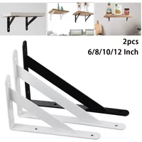2PCS 6/8/10/12Inch Adjustable Wall Mounted Triangle Folding Angle Bracket Bench Table Shelf Bracket Furniture Heavy Support Hard
