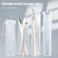 Transparent Abs Telescopic Pen Holder Art Painting Brush Pencil Holder Suitable For Outdoor Sketching Brush Storage