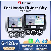 Junsun 9-calowe radio samochodowe do Hondy Fit Jazz City 2002-2007, system Android 15, inteligentne systemy stereo, kamera 360°, bezprzewodowy CarPlay, automatyczne sterowanie głosowe AI, ekran