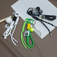 Creative Volleyball Baseball Pendant Braided Lanyards Keychain Car Keychain Decoration Ornament Bag Pendant Men