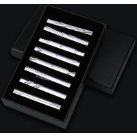 8pc Metal Tie Clip Set With Box For Tie Clip Man Luxury Business Wedding Guest Gift Necktie Pin Man Business Jewelry Gifts Sets