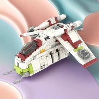 603PCS MOC Space Battle Midi Galactic Republic Gunship Laat Model Technology DIY Assembly Building Blocks Display Birthday Gift