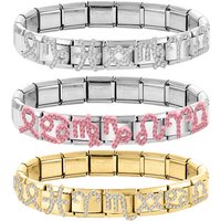 Fashion Zircon Creative 12 Zodiac Constellation Charm Italian Links Fit 9mm Stainless Steel Bracelet DIY Making Gift Wholesale
