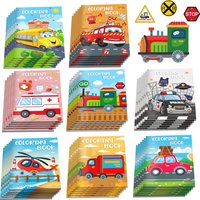 16 Stück Malbücher mit Fahrzeugmotiven, Graffiti, Flugzeug, Feuerwehrauto, Muster, DIY-Zeichnungs- und Malbücher für Geschenke, Partyzubehör