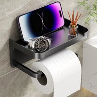 Easy-Install Toilet Paper Holder - Wall-Mounted, No-Punch, Roll Organizer - Bathroom Storage Accessory
