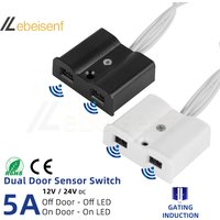 DC12-24V Door Switch Double Sensor IR Proximity Switch Open Door ON Close Door OFF Good for Close Wine Cabinet Wardrobe