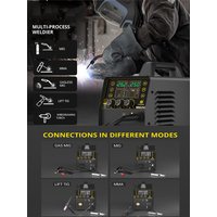 HZXVOGEN 6 in 1 Multi-process Welder Machine with Synergy Management MMA Gas/Gasless MIG Lift TIG Single Pulse Support Spool Gun IGBT Inverter Welding Machine Auto Wire Feeder For Welding Wire